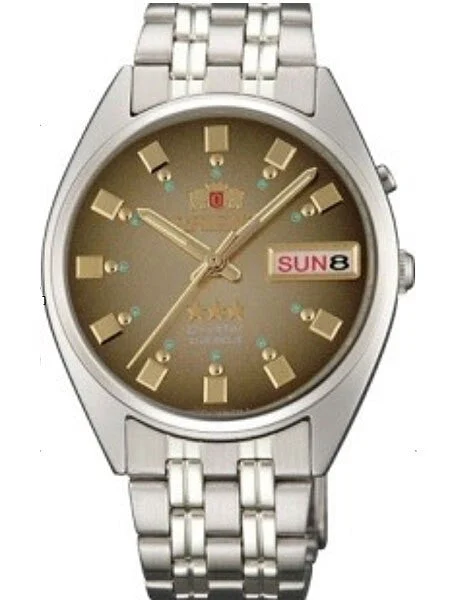 Orient Automatic Watch with Brown Dial, Day-Date and SS Bracelet #EM0401NP 37.5 mm kol saati