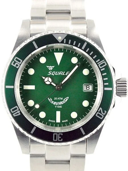 Squale meter MINT Green Swiss Automatic Dive watch with Domed Sapphire Crystal #1545-G 40 mm kol saati
