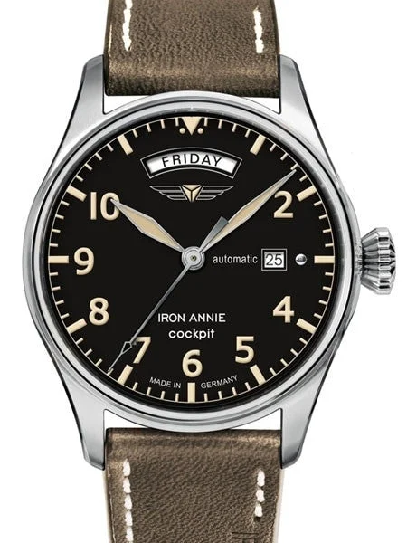 Iron Annie Cockpit Automatic Watch with Day and Date #5164-2 42 mm kol saati