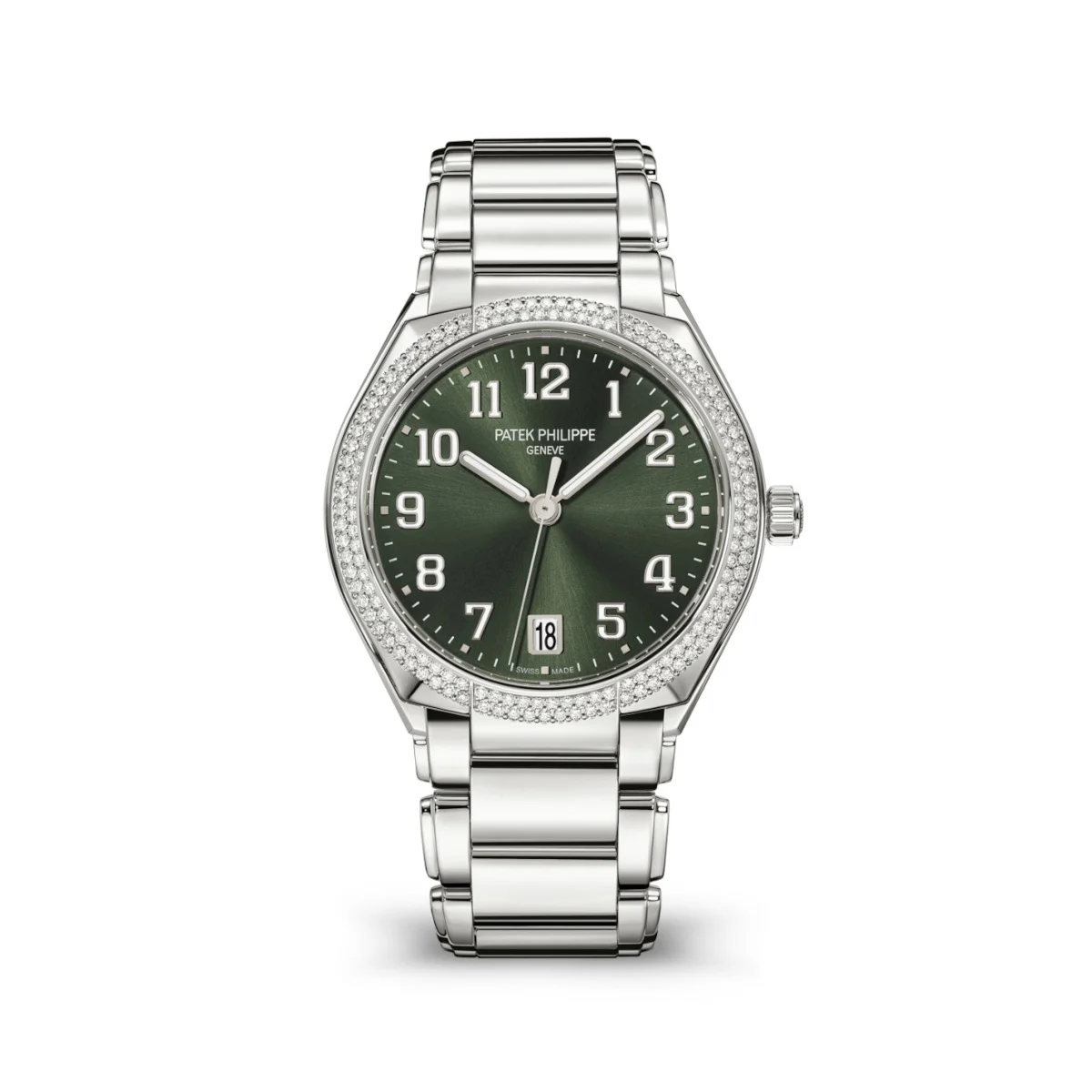 Patek Philippe Olive Green Dial Stee Patek Philippe 7300-1200A-011 Twenty~4 Olive Green Dial Stee 36 mm kol saati