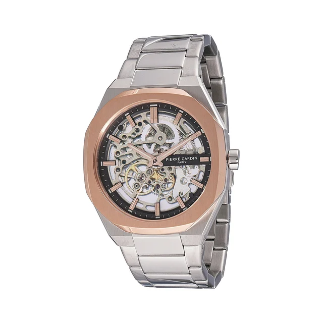 Elysee Maison 8 Automatique Men’s 42mm Skeleton Watch - Two-Tone Rose Gold & Silver Case w