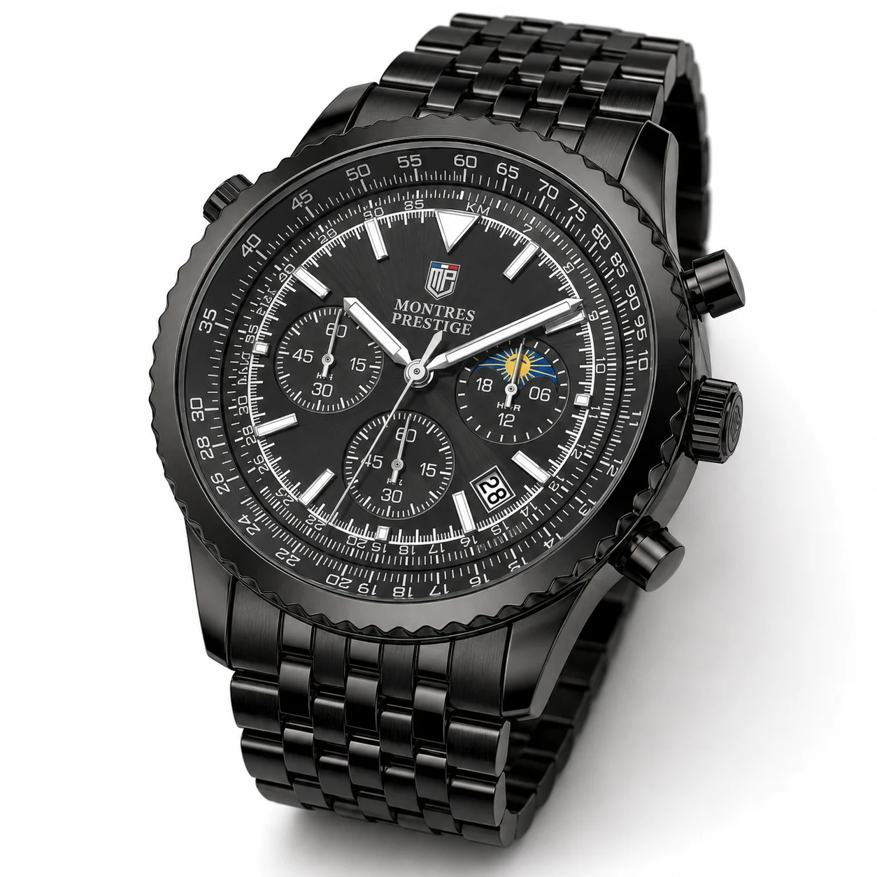 Montres Prestige Watch - 43.5mm, Black (MPW-0360) 43.5 mm kol saati