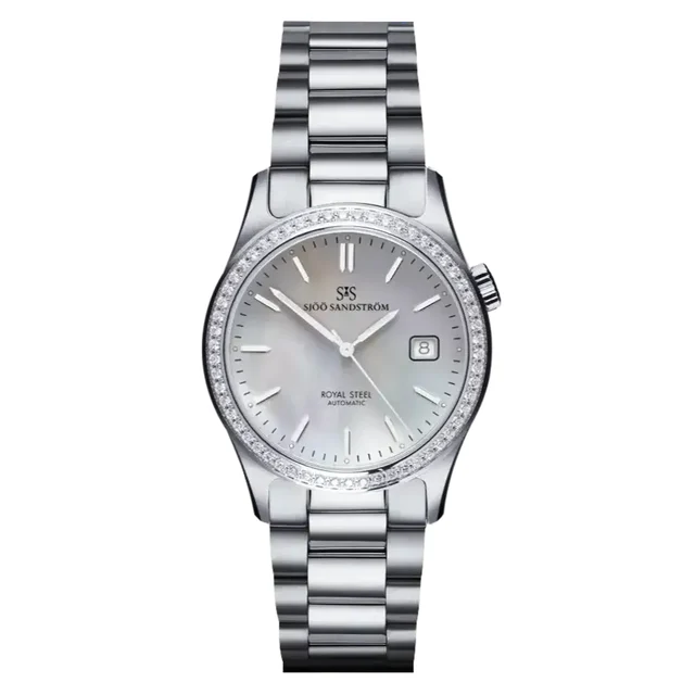 Sjöö Sandström Royal Steel Classic SS-1836-1-MOP-Diamond kol saati