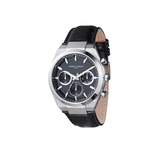 Batignolles Influential Multifunction watch with Black Dial withLeather Strap CML.0009 kol