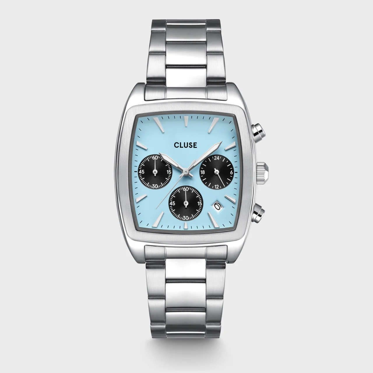 CLUSE Quartaut Chrono Watch Steel, Blue and Black, Silver Colour CW52005 kol saati