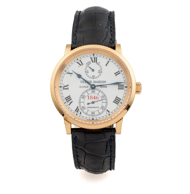 Ulysse Nardin Ref. 266-22, self-winding, oversized subsidiary seconds, enamel dial; “150th