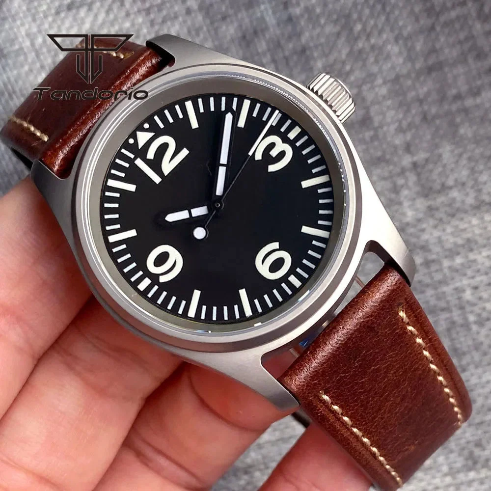 Tandorio Titanium Pilot Watch TD140 Sapphire 20bar NH35 PT5000 14:200005100#dial 1 hands A;5:56964930#Seiko NH35A movement 36 mm kol saati