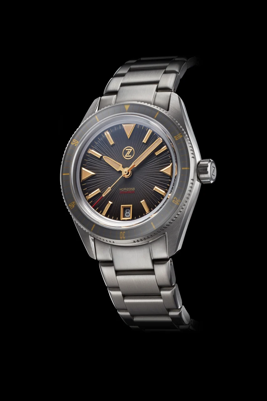 Zelos Horizons 200m Diver 'Vintage Grey' 20 mm kol saati