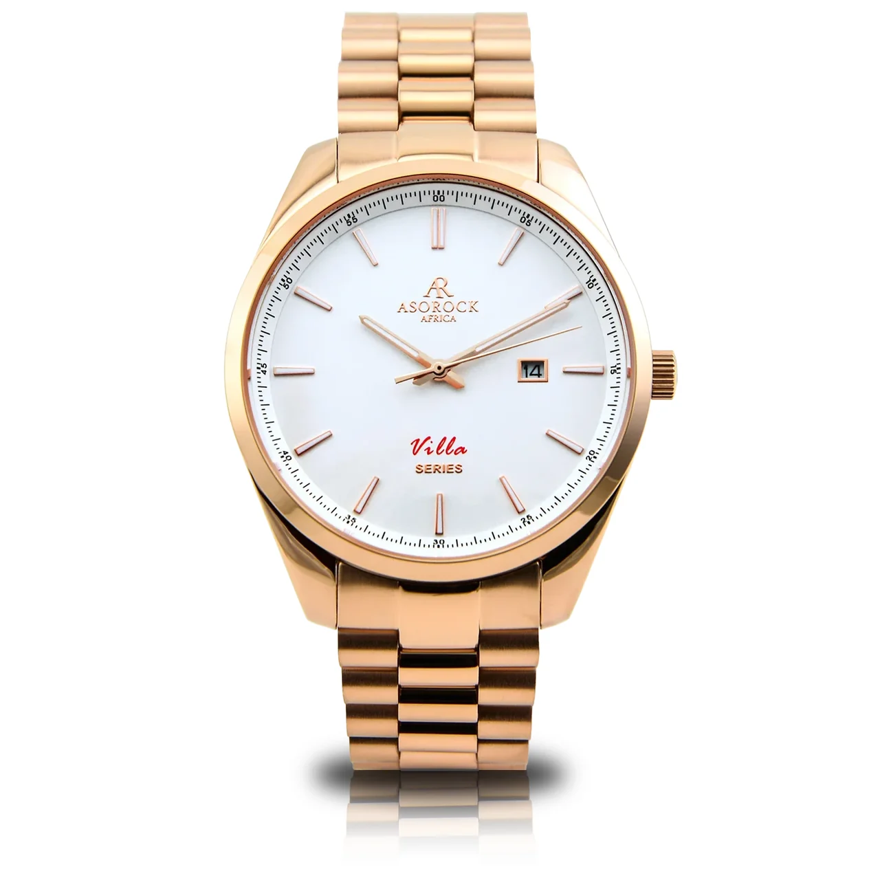 ASOROCK WATCHES Rosegold/White Villa 42 mm kol saati