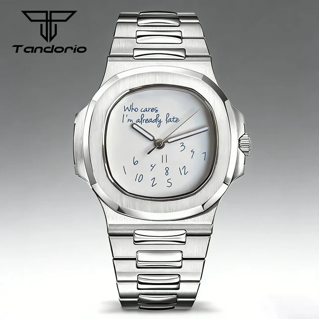 Tandorio Nautilus Mod TD302W 40mm Japan NH35A watches Who Cares dial sapphire glass 100m w