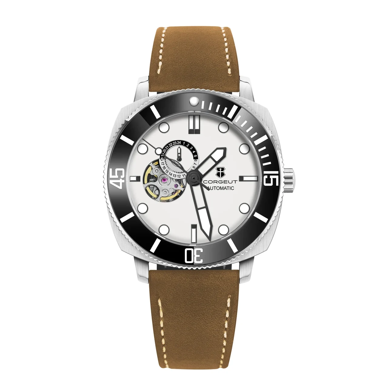 Tandorio Corgeut 6030 42mm Hollow Skeleton NH39 Automatic 10bar Dress Watch 14:100013777#monochrome;5:57000035 42 mm kol saati