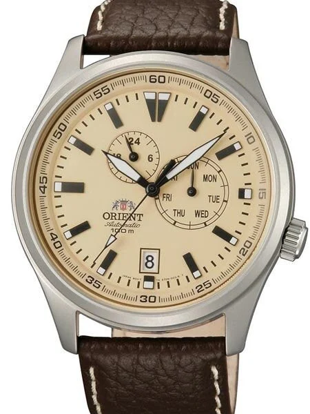Orient Scratch and Dent - 21-Jewel Automatic Field Watch with 24-Hour Sub-Dial #SND993 42 mm kol saati
