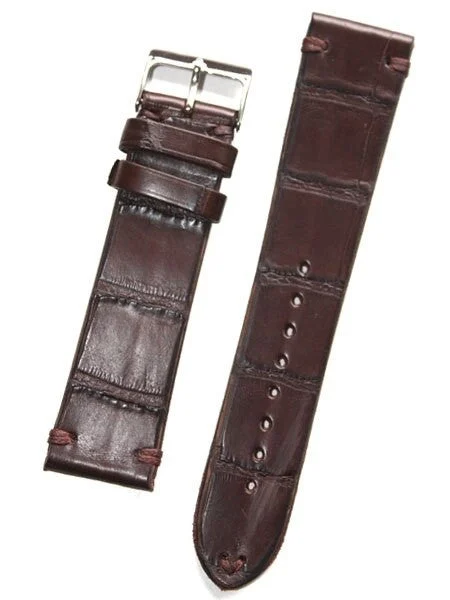 Toscana Handmade Italian Vintage Style Brown Center Belly Alligator and Hand-Stitching #ML