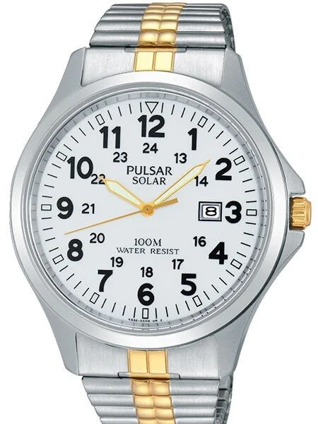 Pulsar Solar Powered Quartz Aviator Style Watch with 44mm Case #PX3071 44 mm kol saati