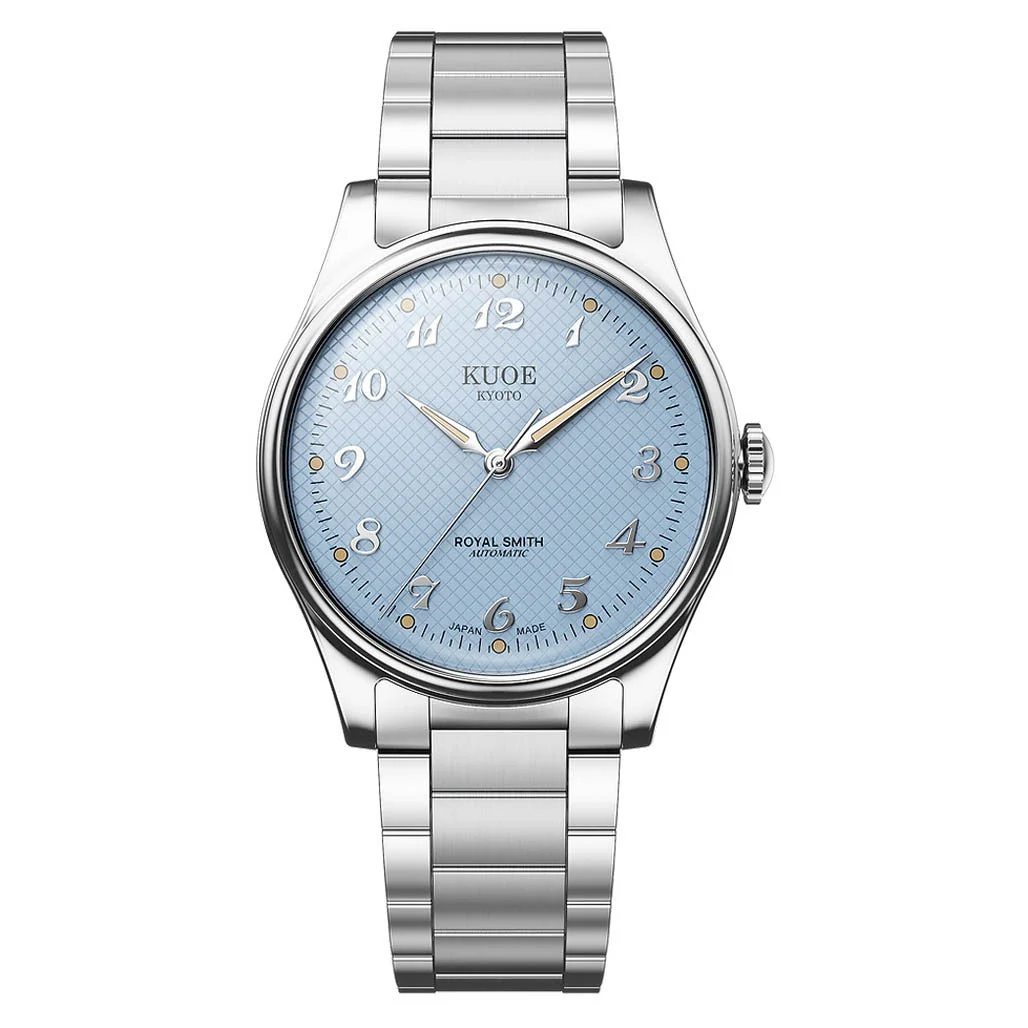 Kuoe Royal Smith 90-006 Blue Dial Watch with Breguet Numerals #RS90006BG-SV-BL kol saati