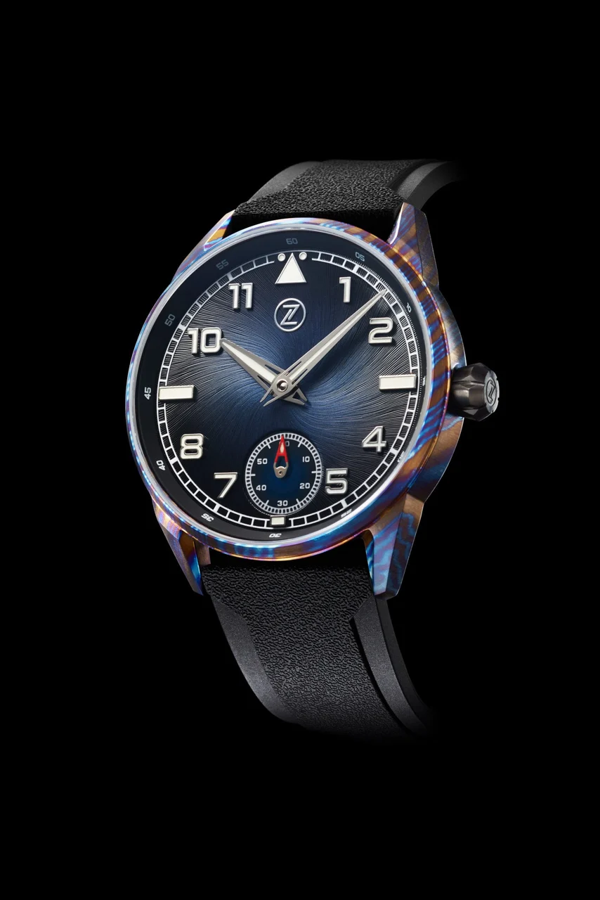 Zelos Skyraider 2 Ti-Damascus Midnight Blue Limited Edition 22 mm kol saati