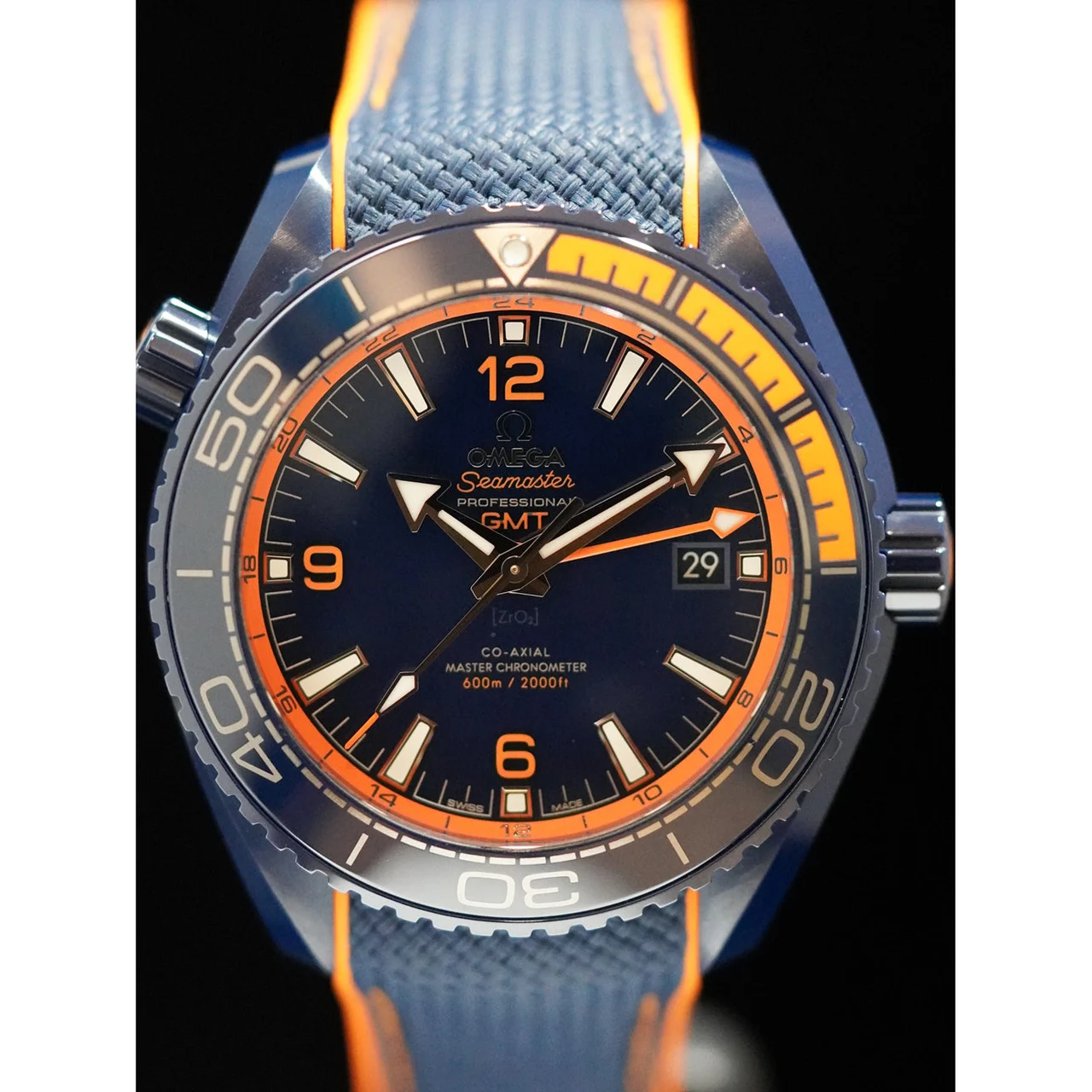 OMEGA Planet Ocean 600M Co-Axial Master Chronometer GMT 45.5mm 210009N31774 45.5 mm kol saati