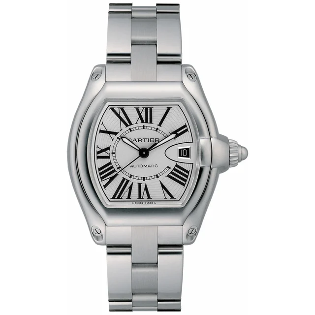 Cartier Roadster W6206017 Opaline Silver Dial Steel Bracelet kol saati