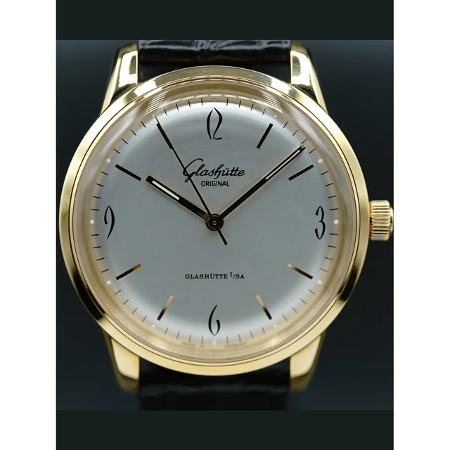 Glashutte Original Glashütte Original Vintage Sixties Gold Case White Dial 1-39-52-01-01-0