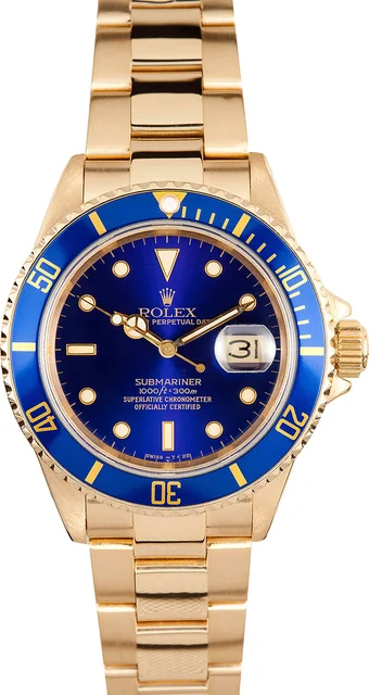 Rolex Gold Submariner 16618 16618-CPO kol saati