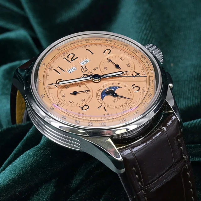 Breitling Premier B25 Datora 42 MM Salmon Dial Alligator Str kol saati