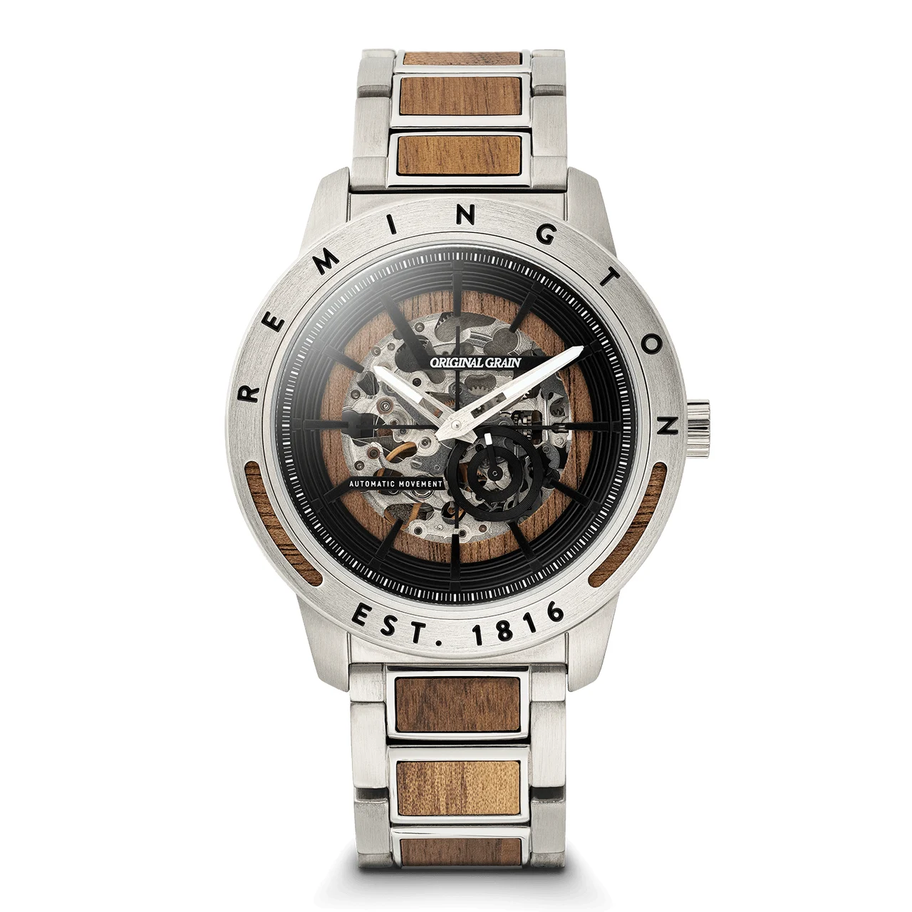 Original Grain Remington OG-B44-REM-1816-SLV-AUTO 44 mm kol saati