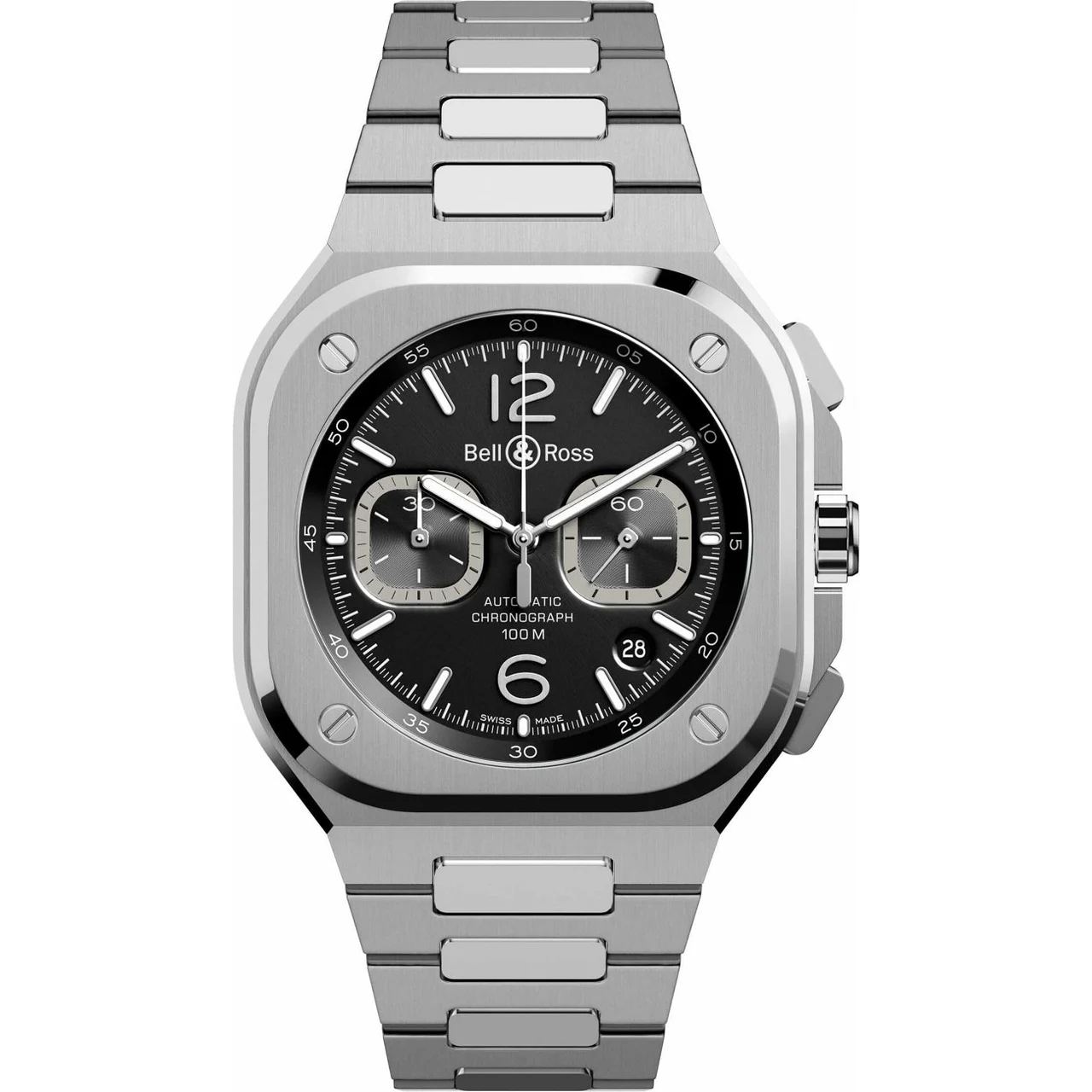 Bell & Ross Chrono Black Steel on Bracelet BR05C-BL-ST/SST 210000015970 42 mm kol saati