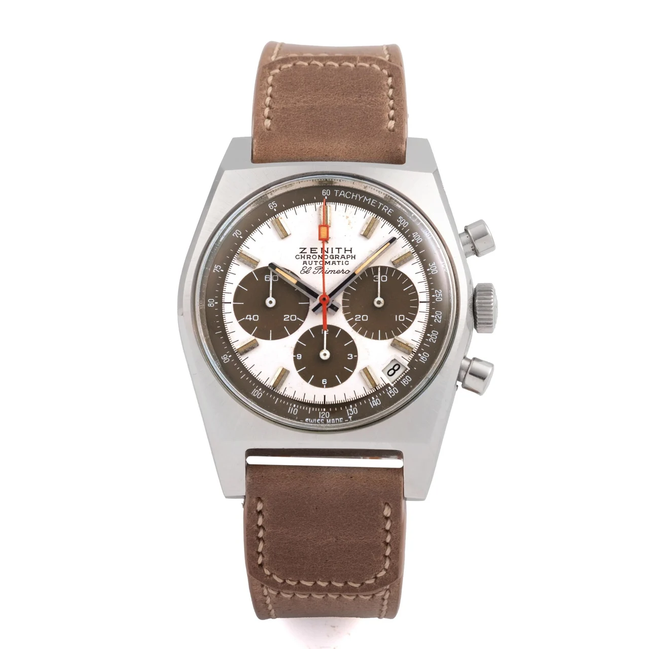 Zenith ZENITH, REF. SP 1301, EL PRIMERO, BROWN DIAL, STEEL kol saati