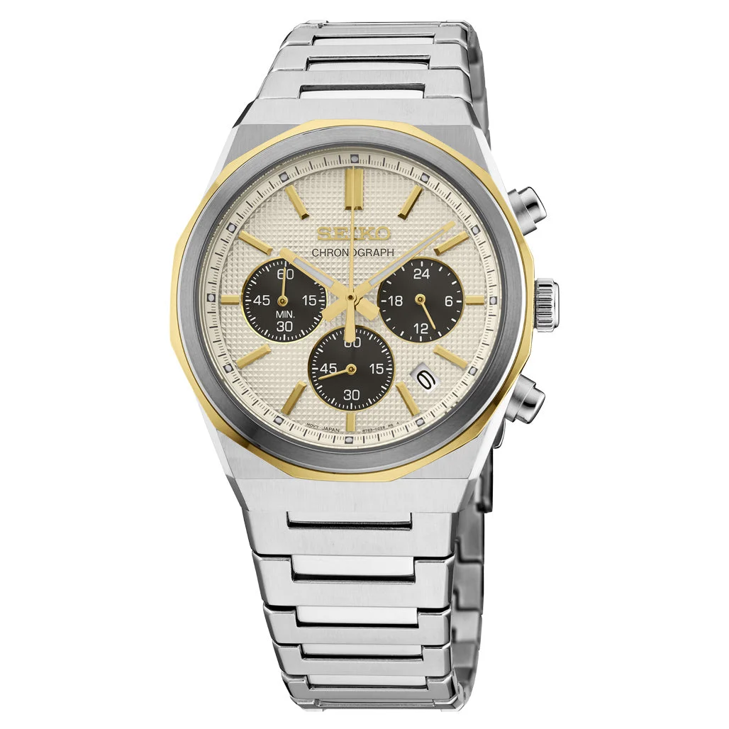Seiko Sports Chronograph with Champagne Dial #HGK001 45.8 mm kol saati