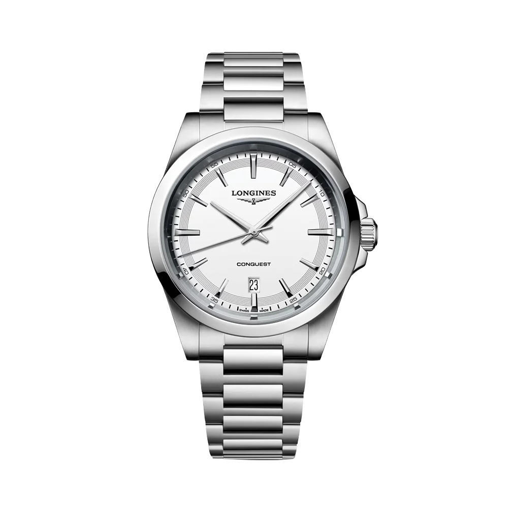 Longines Conquest Quartz 41mm - White on Bracelet L38604126 41 mm kol saati