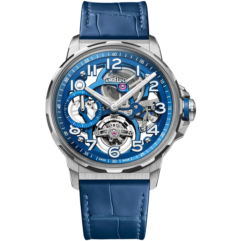 Angelus Flying Tourbillon Titanium Blue 0TSZF.U02A.C009A kol saati