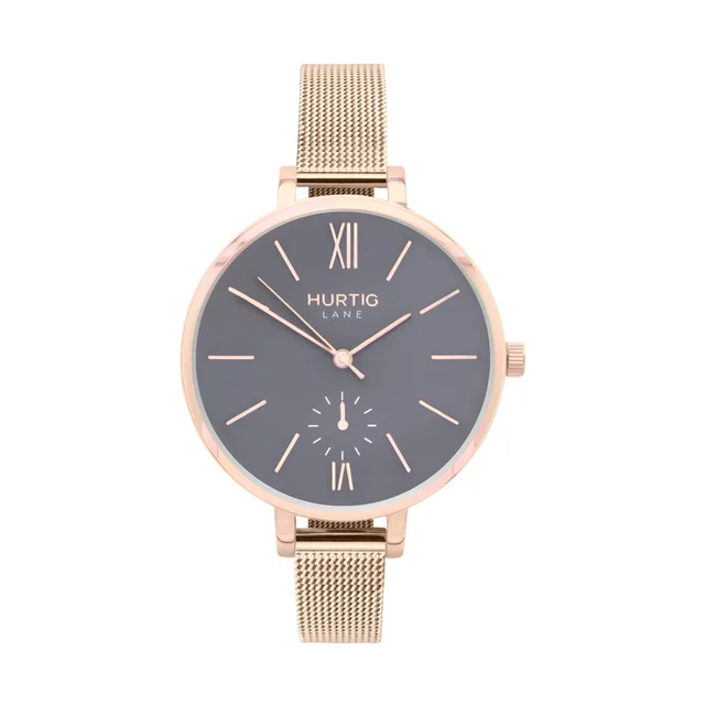 Hurtig Lane Vegan Watches Amalfi Petite Stainless Steel Watch Rose Gold, Grey & Rose G kol