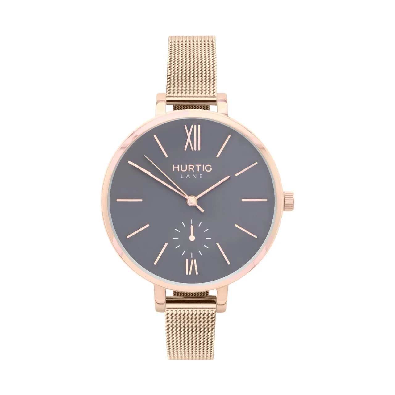 Hurtig Lane Vegan Watches Amalfi Petite Stainless Steel Watch Rose Gold, Grey & Rose G 35 mm kol saati