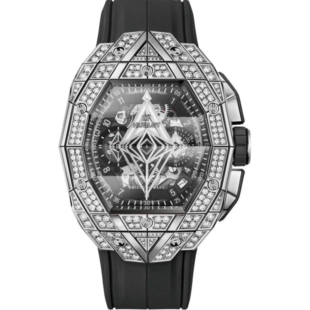 Hublot Spirit of Big Bang Sang Bleu Titanium Pavé 42mm 648.NX.0107.RX.1604.MXM23 kol saati