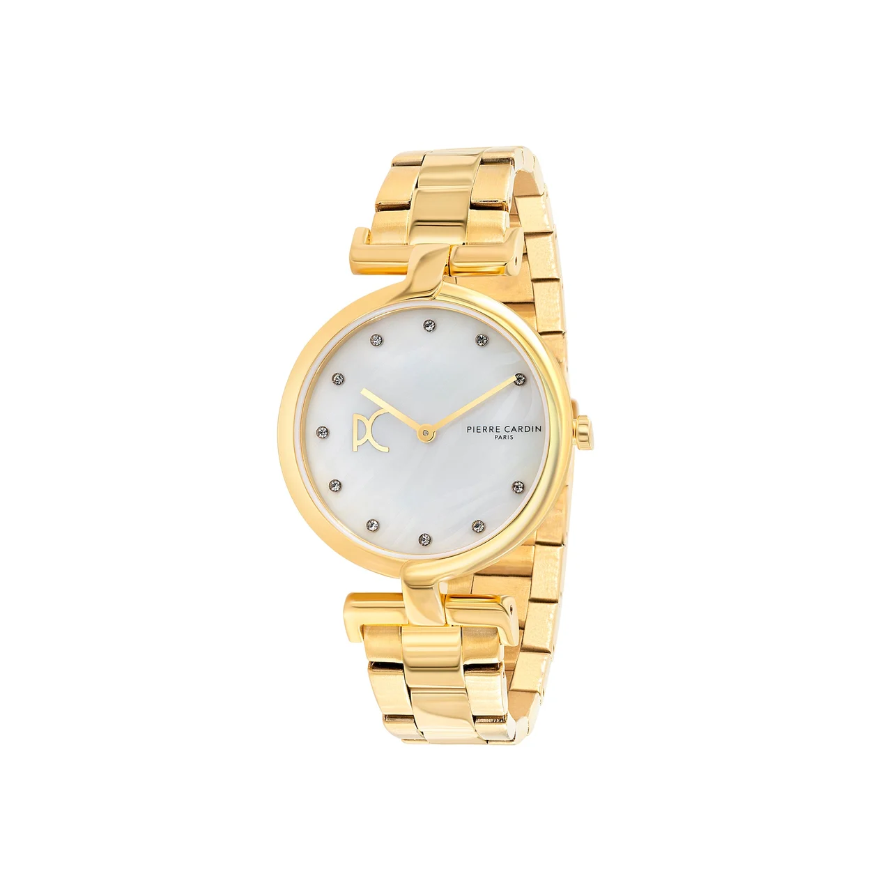 MADELEINE Mother of Pearl Look Dial Gold Metal Link Band Watch CMD.3549 34 mm kol saati