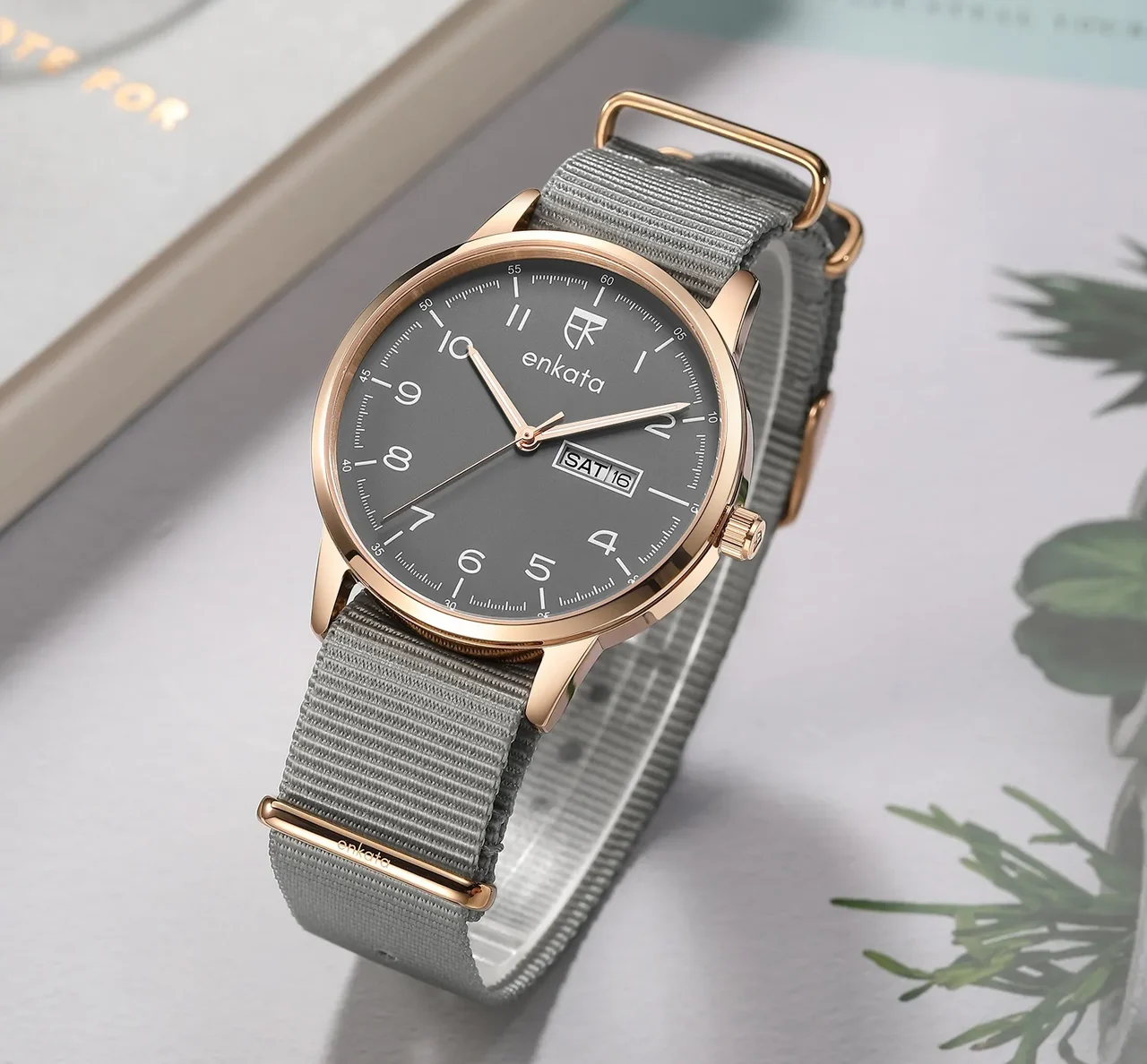 Enkatawatches Apus II Grey Canvas 40 mm kol saati