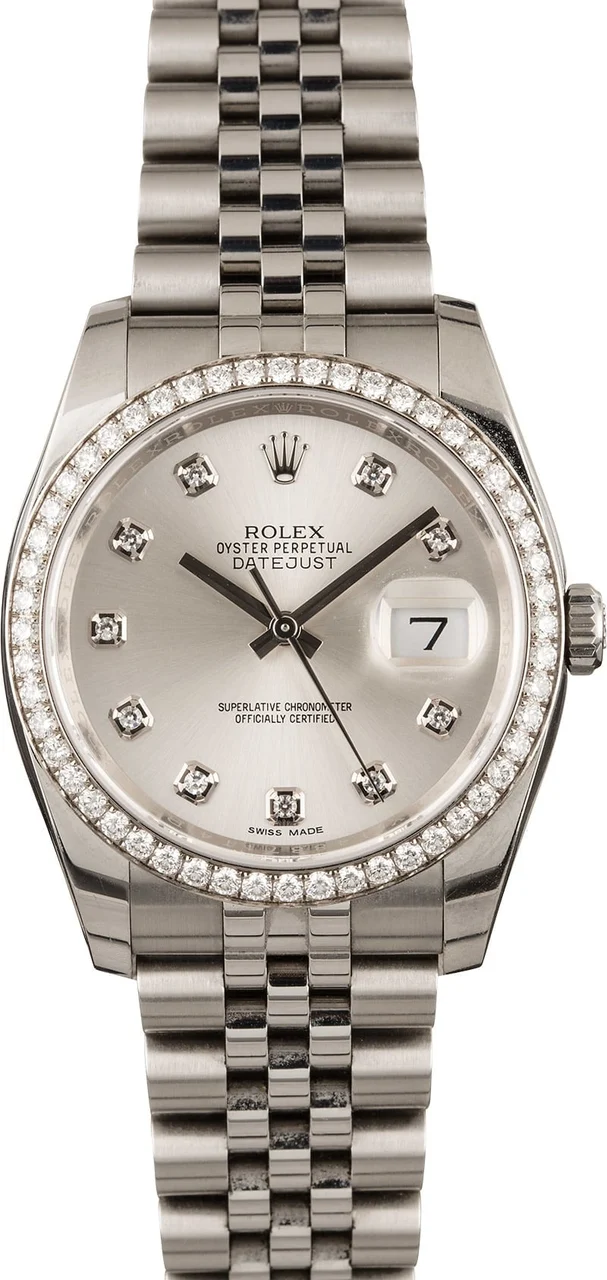 Rolex Datejust Diamonds | Bob's Watches 116244SDJ 36 mm kol saati