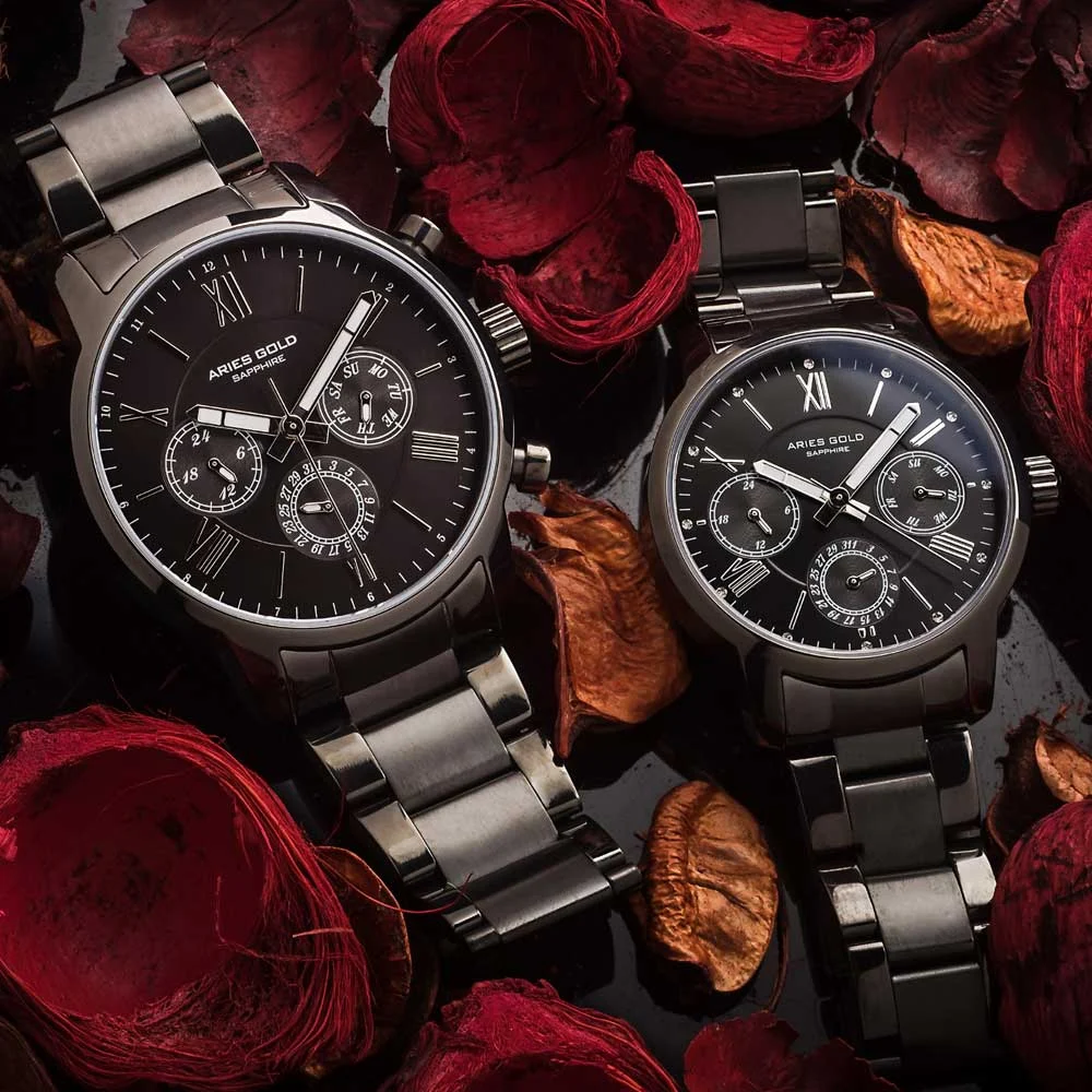 Aries Gold Eternal G 103 BK-BK / L 103 BK-BK Couple Eternal G 103 BK-BK / L 103 BK-BK Couple 44 mm kol saati