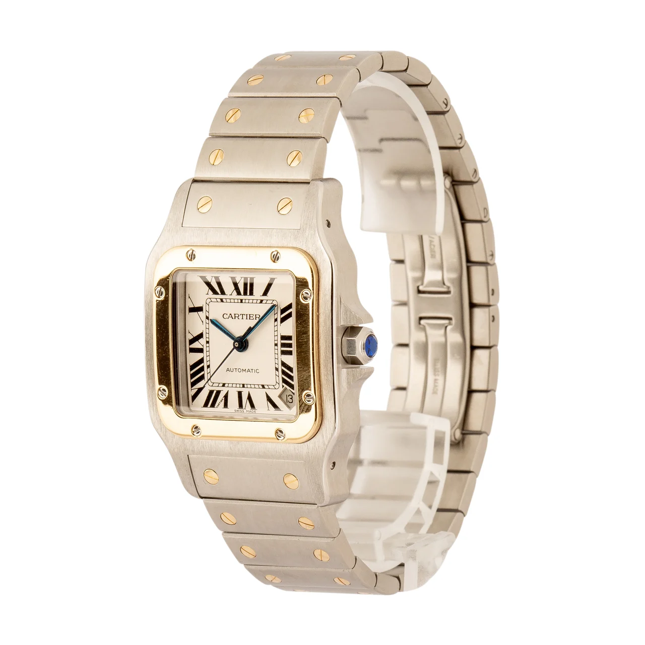 Cartier Santos Galbee Ref W20099C4 Steel & 18k Yellow Gold kol saati