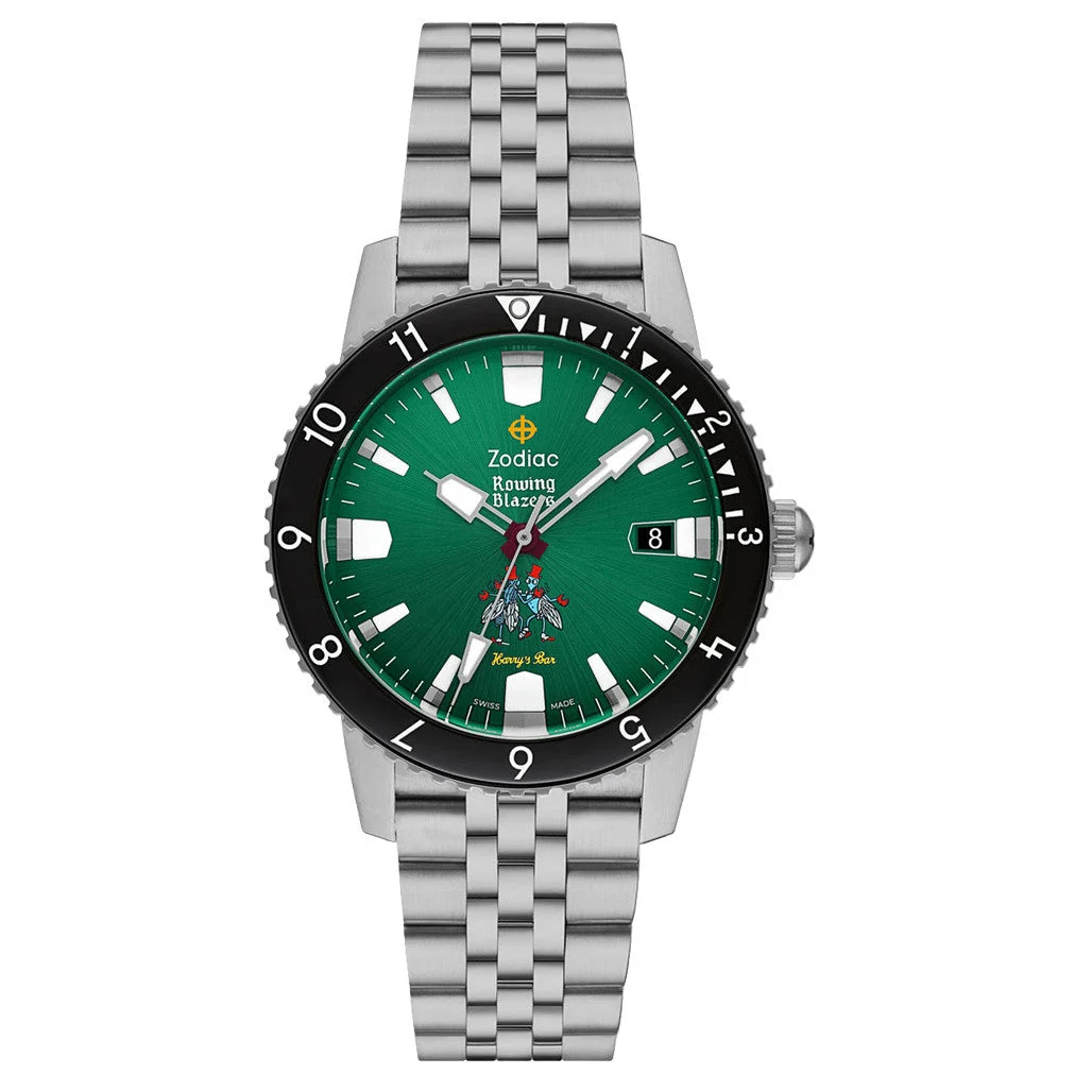 Zodiac Super Sea Wolf Rowing Blazers x Harrys Bar x Tricollaboration Limited Edition #ZO9294 40 mm kol saati
