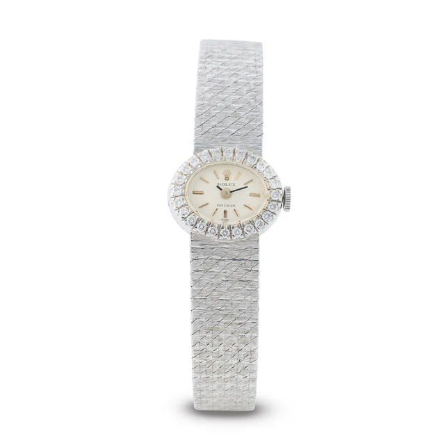 Rolex ROLEX, REF. 3140, PRECISION, VINTAGE LADY'S WRISTWATCH, 18K WHITE GOLD AND DIAMONDS 