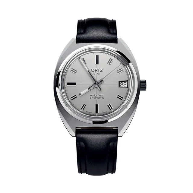 Oris Star Edition 35mm - Silver on Leather Strap 733 7813 4151-07 5 17 02 kol saati