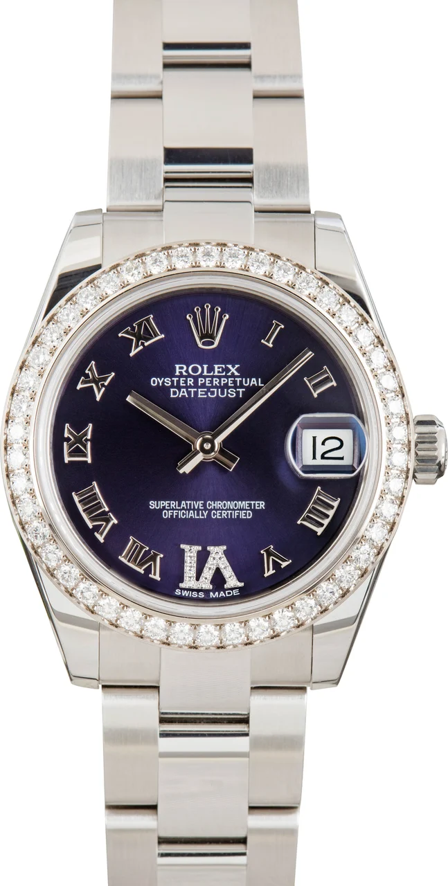 Rolex Datejust 178384 Purple Roman Dial kol saati