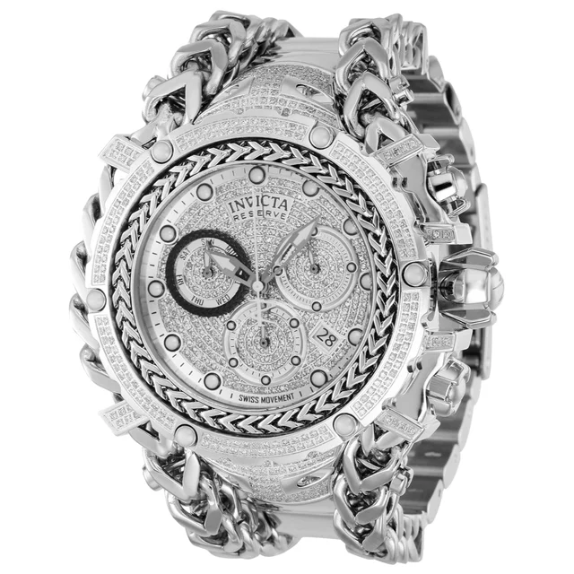 Invicta Reserve Gladiator 2.92 Carat Diamond Swiss Ronda Z60 Caliber Watch - 58.3mm, Steel