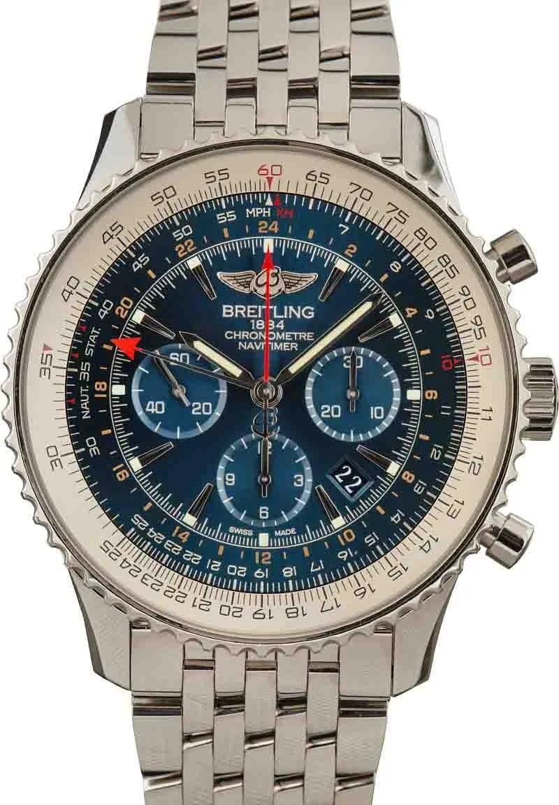 Breitling Navitimer GMT Blue Dial AB04411A/C937 48 mm kol saati