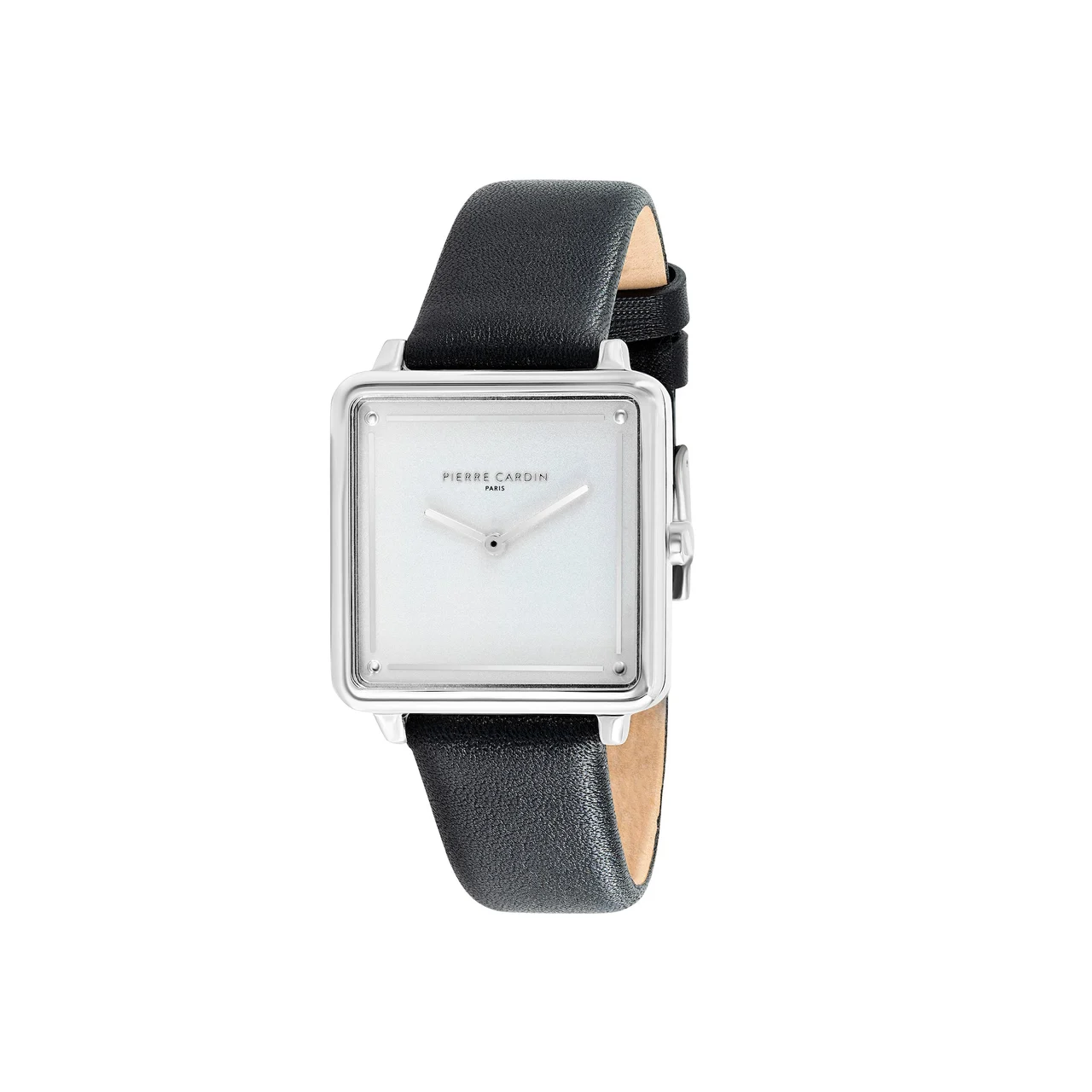 VENDÔME Silver Watch with Black Leather Strap CSQ.7000 31 mm kol saati