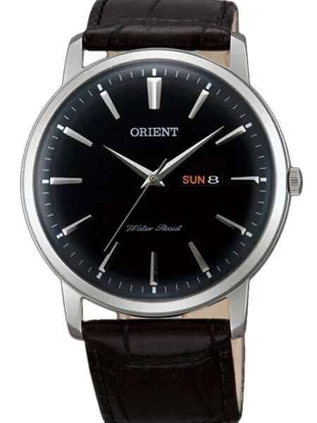 Orient Scratch and Dent - Capital Quartz Analog Dress Watch with Day and Date #UG1R002B-SND 40 mm kol saati