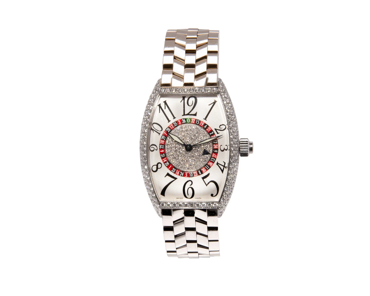 Franck Muller Vegas D FRANCK MULLER VEGAS D REF. 5850 18K WHITE GOLD DIAMOND SET kol saati
