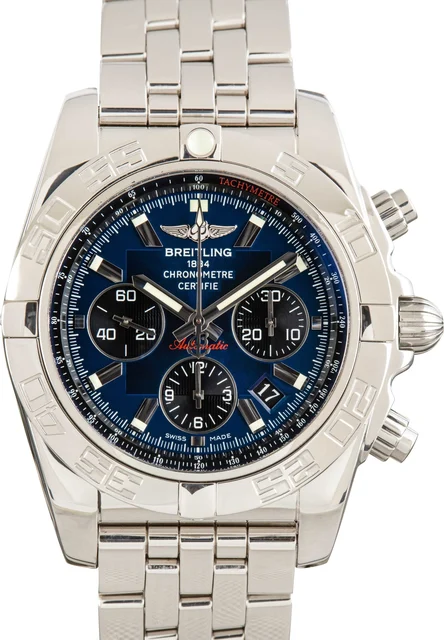 Breitling Chronomat 44 Stainless Steel Blue Dial AB011012/C789 kol saati