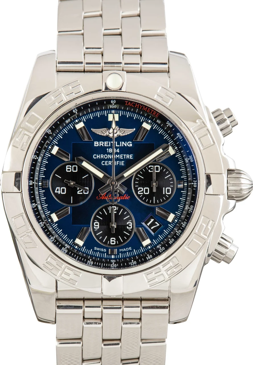 Breitling Chronomat 44 Stainless Steel Blue Dial AB011012/C789 kol saati